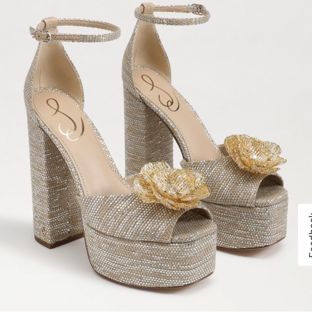 Kori Flora Platform Heel by Sam Edelman in Platinum